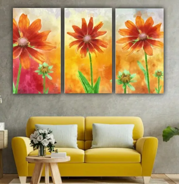 Multicolour_Beautiful_Textured_Flower_Paintings_Modern_Abstract_Wall_Art_Canvas_Painting_Multiple_Frame_Set_Of_3_For_Living_Room_(18_By_24_Inches_Each)