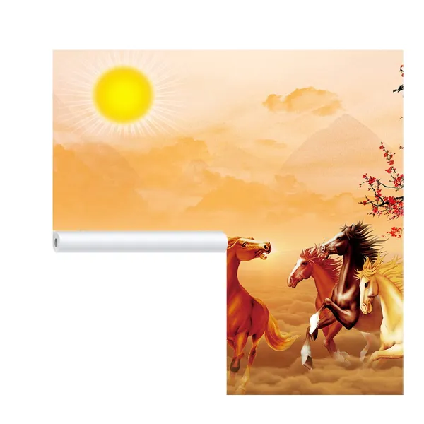 Multicolour_Beautiful_7_Horses_Vastu_Self_Adhesive_Wallpaper_Running_Horses_And_Sunrise_Vinyl_Decals_For_Wall_Decors_|_Floors_|_Flooring_Roll_|_Home_Decoration_|_Bedroom_(120X144_Inches)