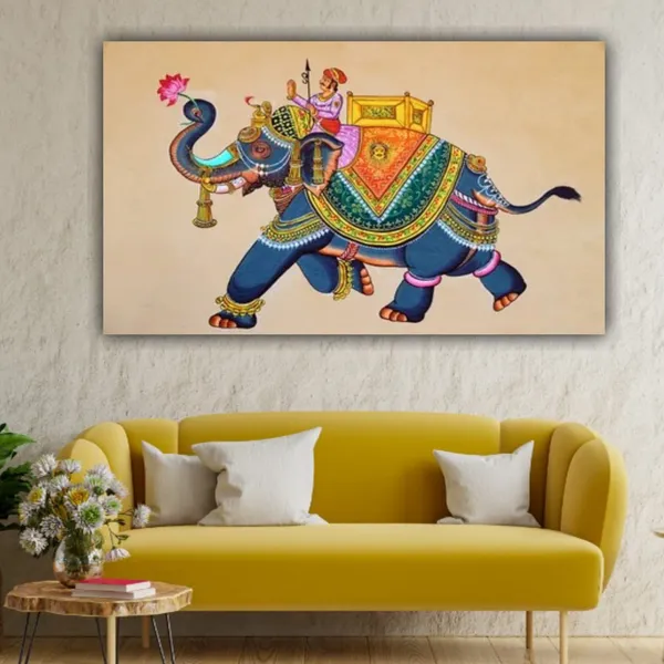 Multicolour_Beautiful_Madhubani_Paintings_Canvas_Rajasthani_Modern_Art_Home_Wall_Decor_Big_Large_Size_Paintings_For_Living_Room_(With_Frame)_(48_By_24_Inches)