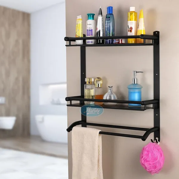 Matte_Black_Stainless_Steel_Bathroom_Accessories_2_Layer_Multipurpose_Wall_Mount_Bath_Shelf_Organizer_(16_X_5_X_17_Inch)