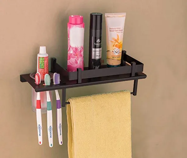 Black_Stainless_Steel_All_In_One_Multipurpose_Bathroom_Shelf_With_Toothbrush_Holder_And_Towel_Rod_(14_X_5_Inch)