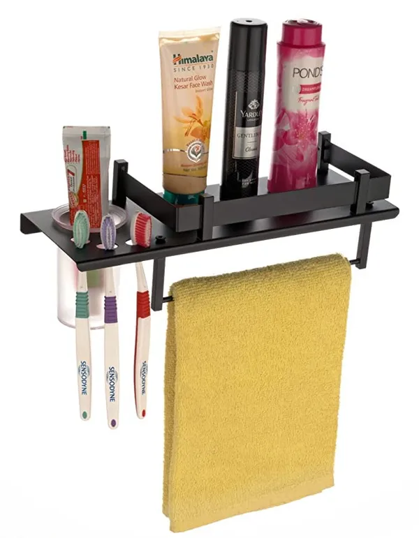 Black_Stainless_Steel_All_In_One_Multipurpose_Bathroom_Shelf_With_Toothbrush_Holder_And_Towel_Rod_(14_X_5_Inch)