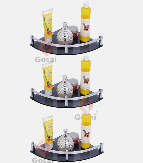 Black_Corner_Shower_Caddy_Acrylic_Glass_Shelf_(Set_Of_3)_(9_X_9_Inch)