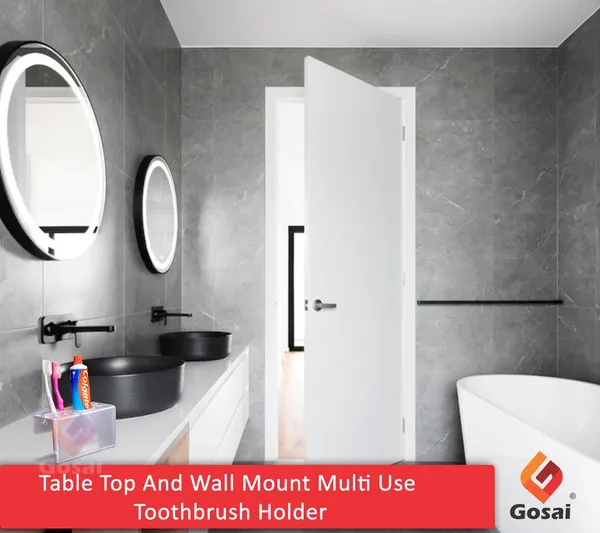 Matte_Wall_Mounted_Self_Adhesive_Acrylic_Tooth_Brush_Holder