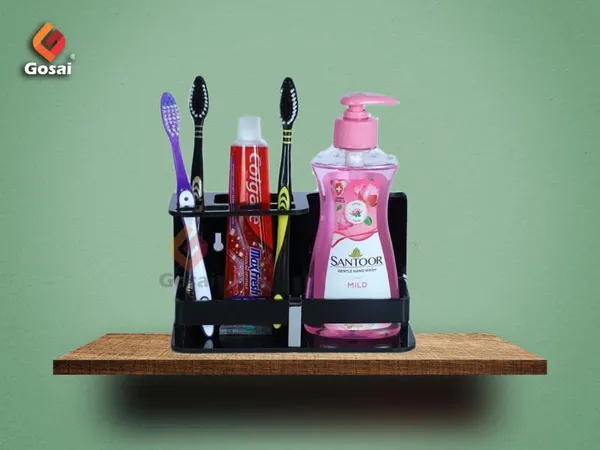 Black_Wall_Mounted_Self_Adhesive_Acrylic_Tooth_Brush_Holder
