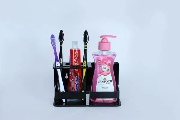 Black_Wall_Mounted_Self_Adhesive_Acrylic_Tooth_Brush_Holder