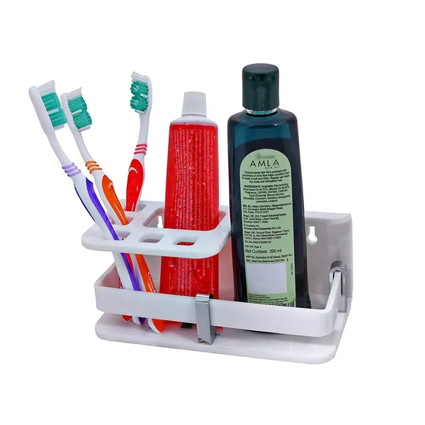 White_Wall_Mounted_Self_Adhesive_Acrylic_Tooth_Brush_Holder