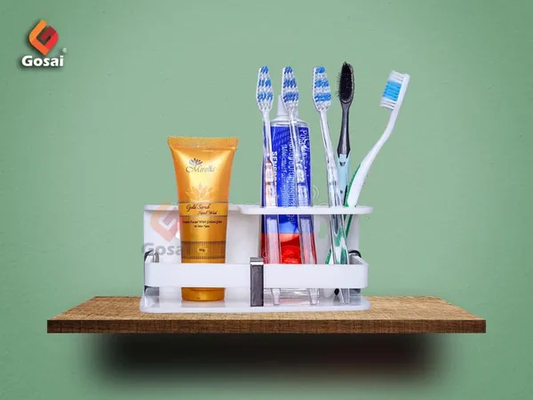 White_Wall_Mounted_Self_Adhesive_Acrylic_Tooth_Brush_Holder
