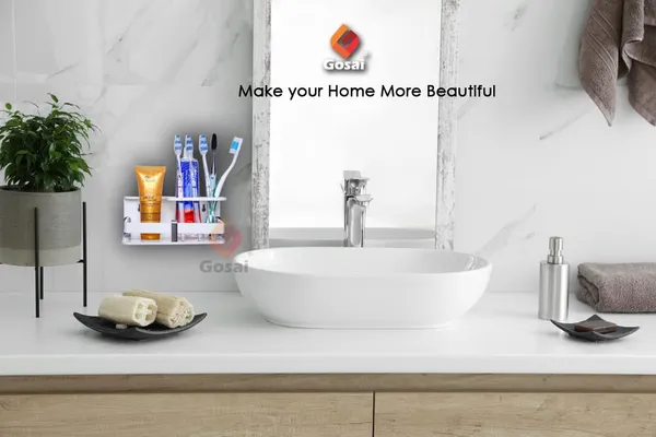 White_Wall_Mounted_Self_Adhesive_Acrylic_Tooth_Brush_Holder