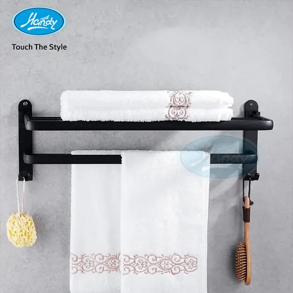 Matte_Black_Stainless_Steel_Dual_Folding_Towel_Rack_For_Bathroom_(24_Inch)