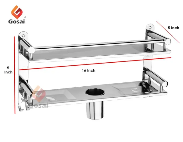 Silver_Stainless_Steel_Bathroom_Accessories_2_Layer_Black_Bathroom_Shelf_With_Soap_Case_Toothbrush_Holder_And_Hook_(16_X_5_X_9_Inch)