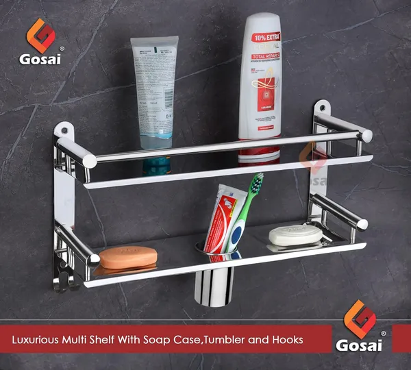 Silver_Stainless_Steel_Bathroom_Accessories_2_Layer_Black_Bathroom_Shelf_With_Soap_Case_Toothbrush_Holder_And_Hook_(16_X_5_X_9_Inch)