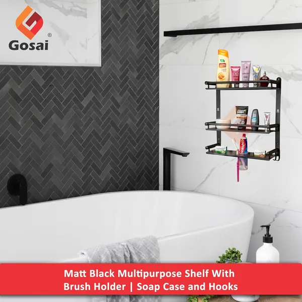 Matte_Black_3_Layer_Stainless_Steel_Bathroom_Shelf_With_2_Soap_Case,_1_Toothbrush_Holder_And_Hook_(17_X_16_X_5_Inch)