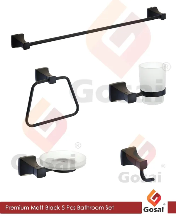 Matte_Black_Stainless_Steel_Premium_Bathroom_Accessories_Pyramid_Bathroom_Set_(Towel_Rod_|_Towel_Ring_|_Soap_Dish_|_Toothbrush_Holder_|_Rob_Hook)_(Pack_Of_5_Pc)_(Towel_Rod_24_Inch)
