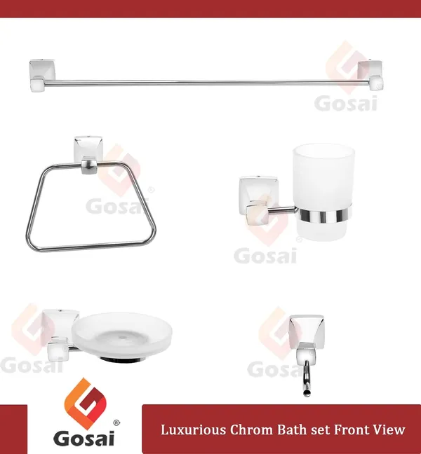 Chrome_Finish_Stainless_Steel_Designer_Pyramid_Bathroom_Set_(Towel_Rod_|_Towel_Ring_|_Soap_Dish_|_Toothbrush_Holder_|_Rob_Hook)_(Pack_Of_5_Pcs)_(Towel_Rod_24_Inch)