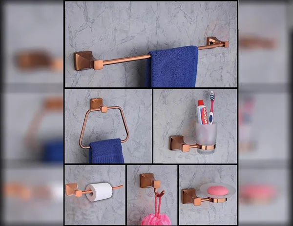 Rose_Gold_Stainless_Steel_Pyramid_Premium_Bathroom_Set_(Towel_Rod_|_Towel_Ring_|_Soap_Dish_|_Toothbrush_Holder_|_Rob_Hook_|_Paper_Holder)_(Pack_Of_6_Pcs)_(Towel_Rod_24_Inch)