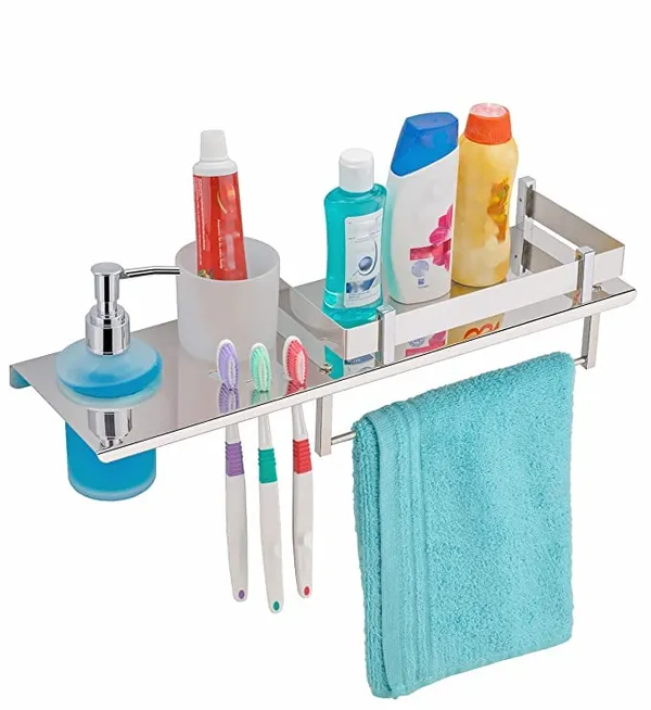 Silver_Stainless_Steel_Bathroom_Shelf_With_Soap_Dispenser_(18_X_5_Inch)