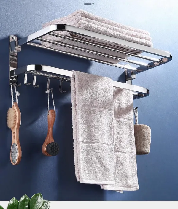 Chrome_Stainless_Steel_Dual_Folding_Towel_Rack_For_Bathroom_(24_Inch)