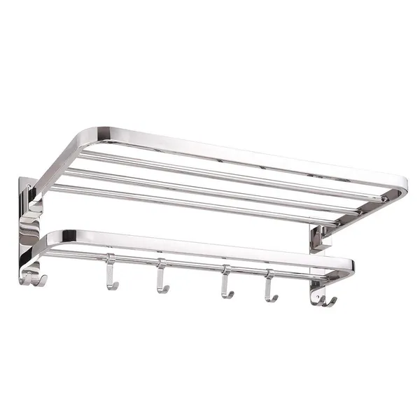 Chrome_Stainless_Steel_Dual_Folding_Towel_Rack_For_Bathroom_(24_Inch)
