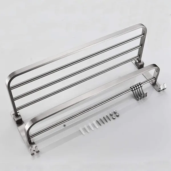 Chrome_Stainless_Steel_Dual_Folding_Towel_Rack_For_Bathroom_(24_Inch)