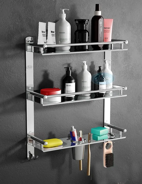 Silver_3_Layer_Stainless_Steel_Bathroom_Shelf_With_2_Soap_Case,_1_Toothbrush_Holder_And_Hook_(17_X_16_X_5_Inch)