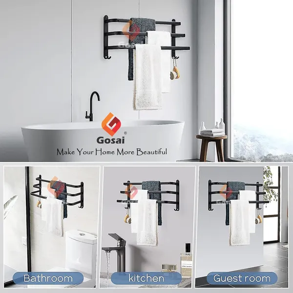 Matte_Black_Self_Adhesive_Stainless_Steel_Towel_Rack_With_Hook_(3_Layer_|_16_Inch)