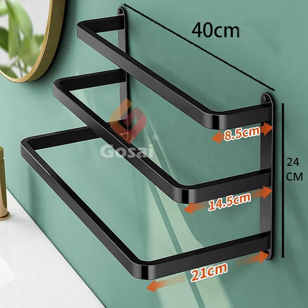 Matte_Black_Self_Adhesive_Stainless_Steel_Towel_Rack_With_Hook_(3_Layer_|_16_Inch)
