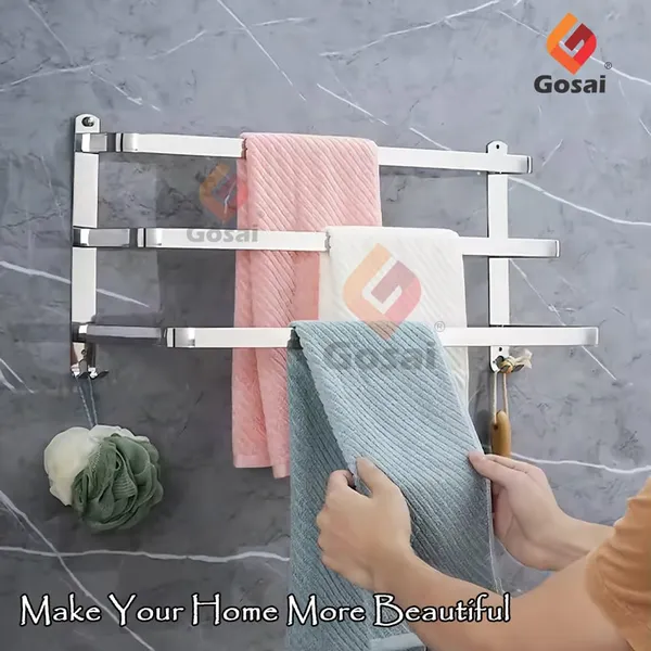 Silver_Self_Adhesive_Stainless_Steel_Towel_Rack_With_Hook_(3_Layer_|_16_Inch)
