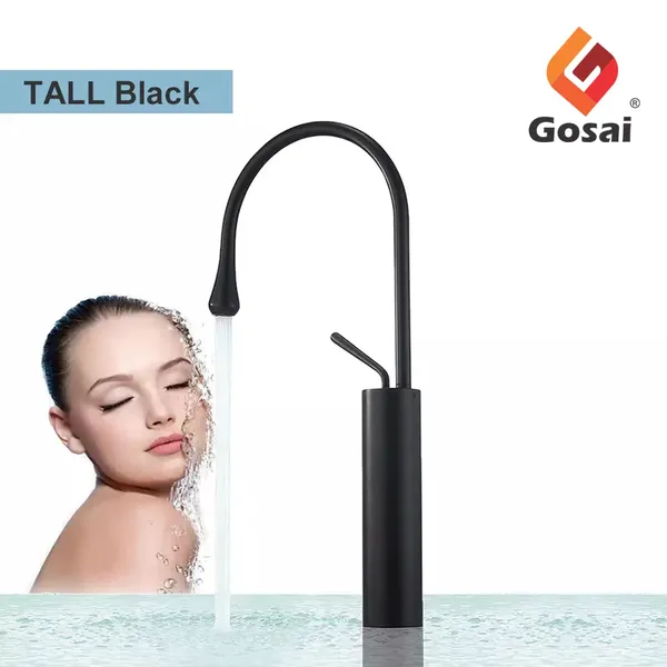 Matte_Black_Luxurious_Brass_Slim_Single_Lever_Wash_Basin_Faucet_Mixer_With_Connection_Pipe_(24_Inch)