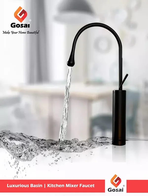 Matte_Black_Luxurious_Brass_Slim_Single_Lever_Wash_Basin_Faucet_Mixer_With_Connection_Pipe_(24_Inch)