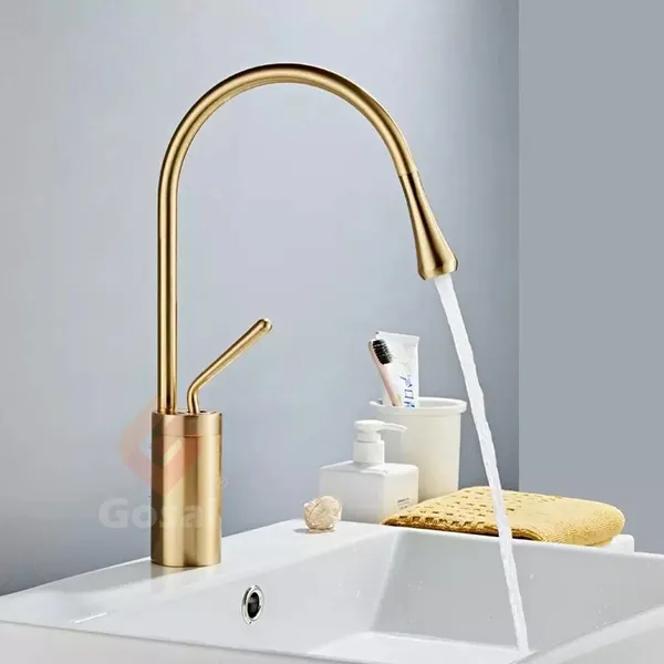 Gold_Luxurious_Brass_Slim_Single_Lever_Wash_Basin_Faucet_Mixer_With_Connection_Pipe_(24_Inch)