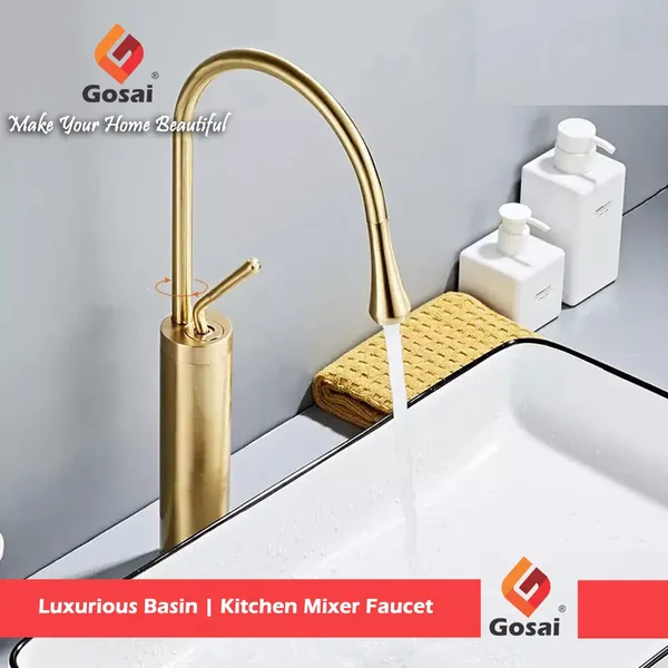 Gold_Luxurious_Brass_Slim_Single_Lever_Wash_Basin_Faucet_Mixer_With_Connection_Pipe_(24_Inch)
