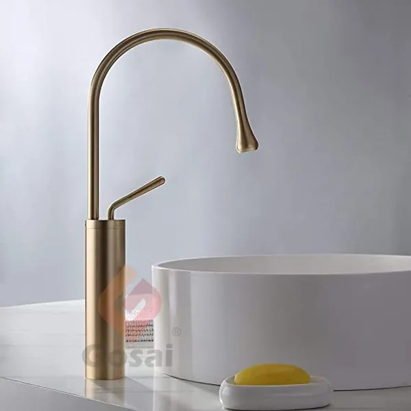 Gold_Luxurious_Brass_Slim_Single_Lever_Wash_Basin_Faucet_Mixer_With_Connection_Pipe_(24_Inch)