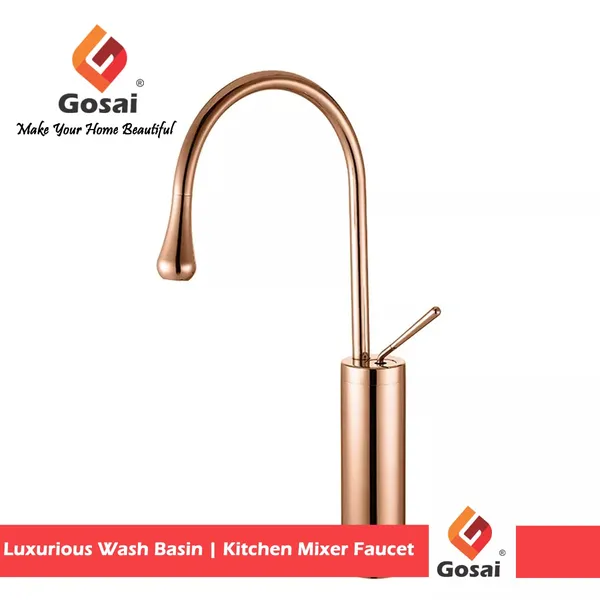 Rose_Gold_Luxurious_Brass_Slim_Single_Lever_Wash_Basin_Faucet_Mixer_With_Connection_Pipe_(24_Inch)