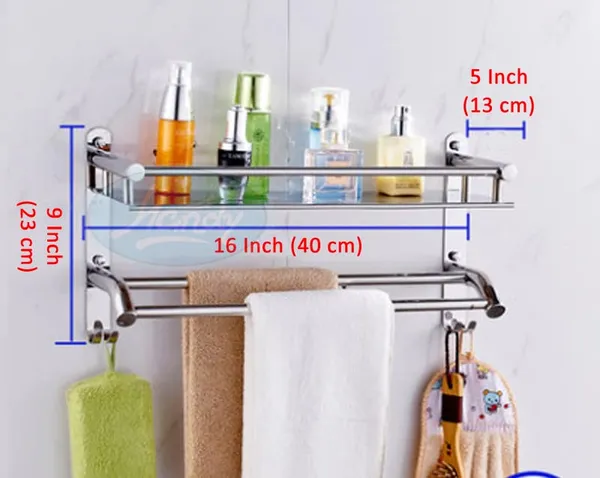 Silver_Stainless_Steel_Bathroom_Shelf_With_Towel_Rod_And_Hook_(16_X_5_X_9_Inch)