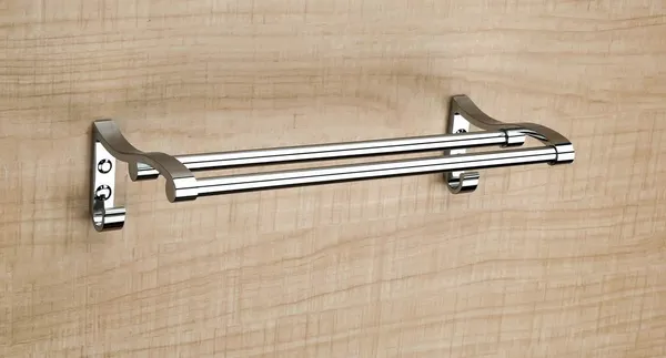 Silver_Stianless_Steel_Bathroom_Double_Towel_Rod_With_Hook