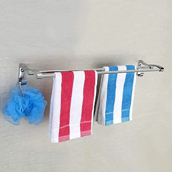 Silver_Stianless_Steel_Bathroom_Double_Towel_Rod_With_Hook_Pack_Of_3
