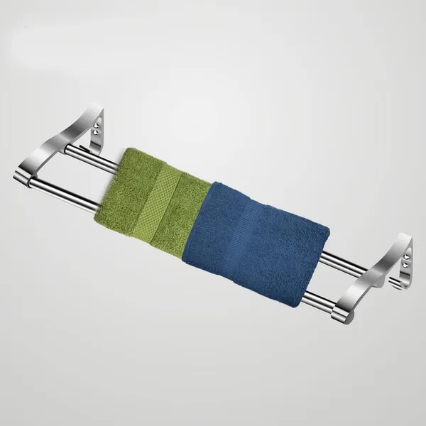 Silver_Stianless_Steel_Bathroom_Double_Towel_Rod_With_Hook_Pack_of_2