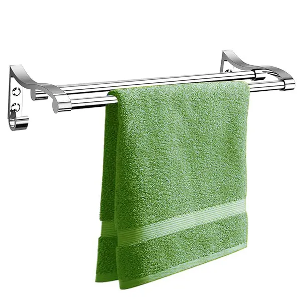 Silver_Stianless_Steel_Bathroom_Double_Towel_Rod_With_Hook_Pack_of_2