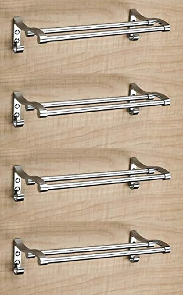 Silver_Stianless_Steel_Bathroom_Double_Towel_Rod_With_Hook_Pack_of_4