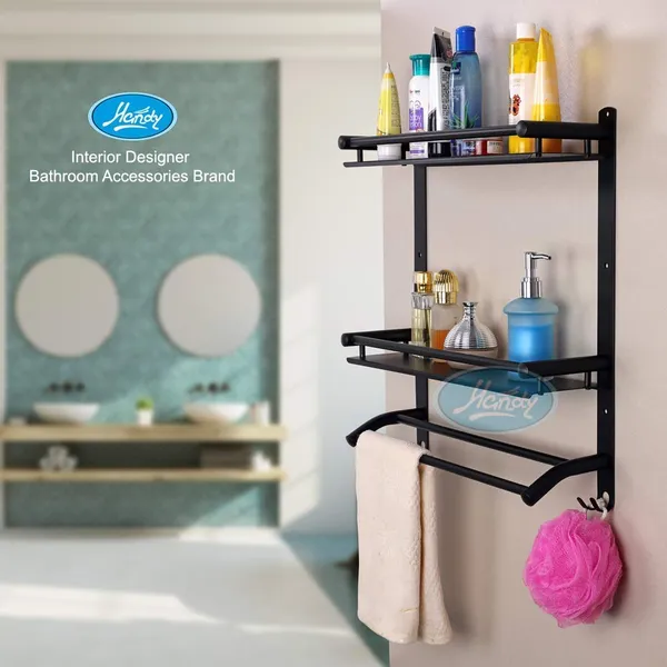 Black_Stainless_Steel_Bathroom_Shelf_With_Towel_Rod_And_Hook_(17_X_16_X_5_Inch)