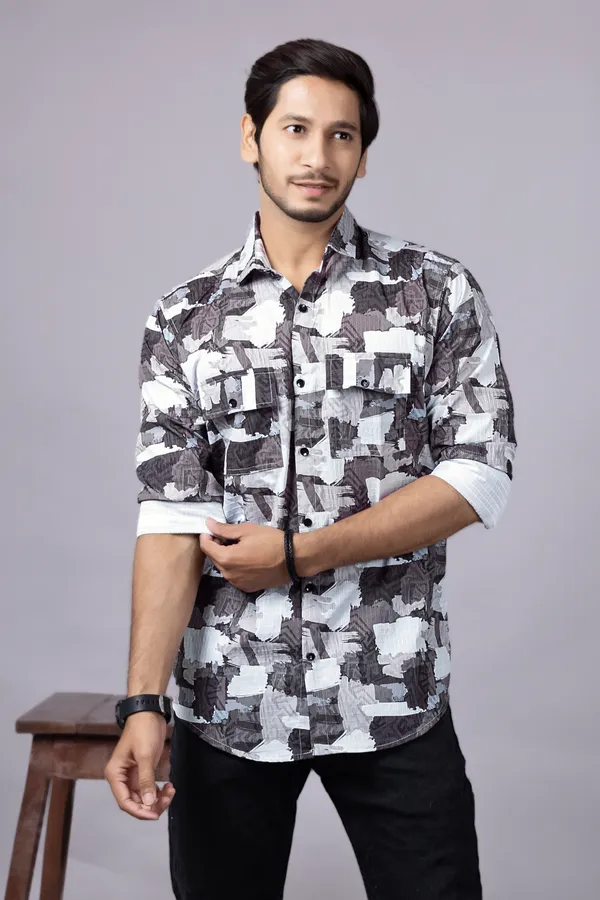 Black_Casual_Printed_Full_Sleeve_Double_Pocket_Shirt