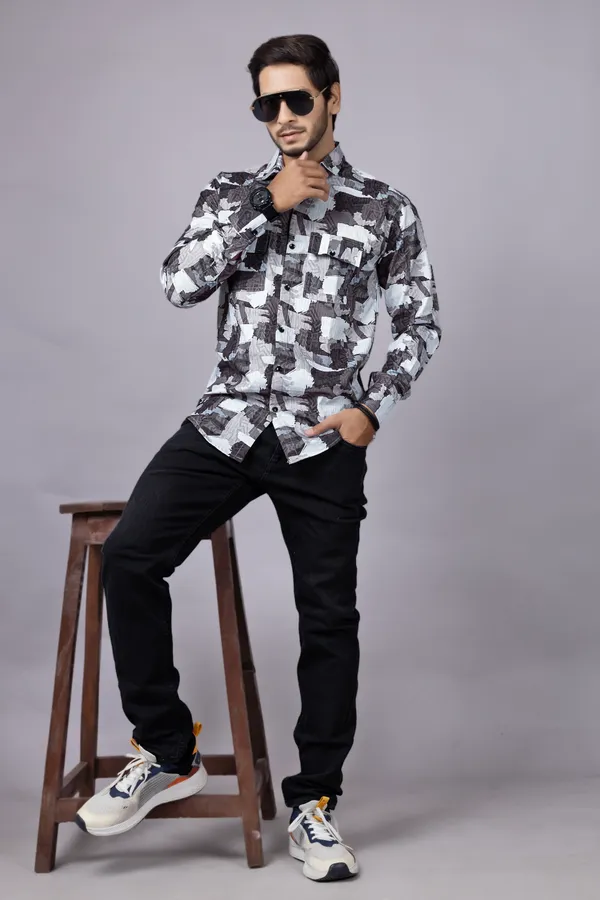 Black_Casual_Printed_Full_Sleeve_Double_Pocket_Shirt