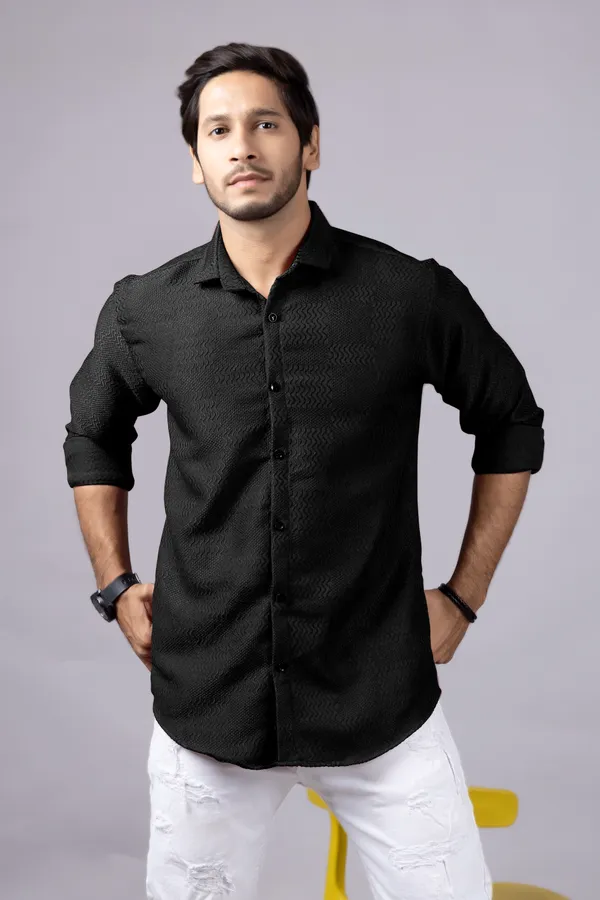 Black_Color_Full_Sleeve_Self_Design_Casual_Mens_Shirt