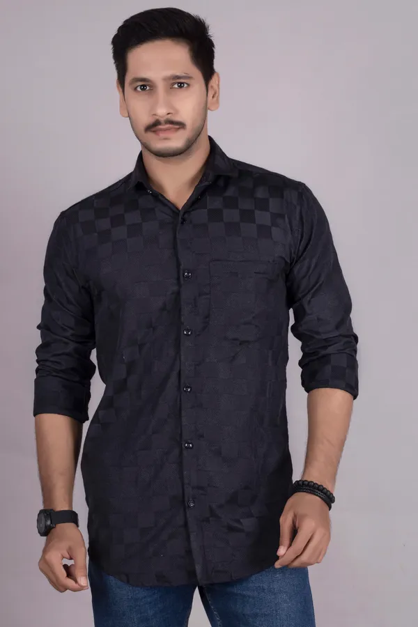 Black_Cotton_Casual_Roll_Up_Sleeve_Printed_Shirt