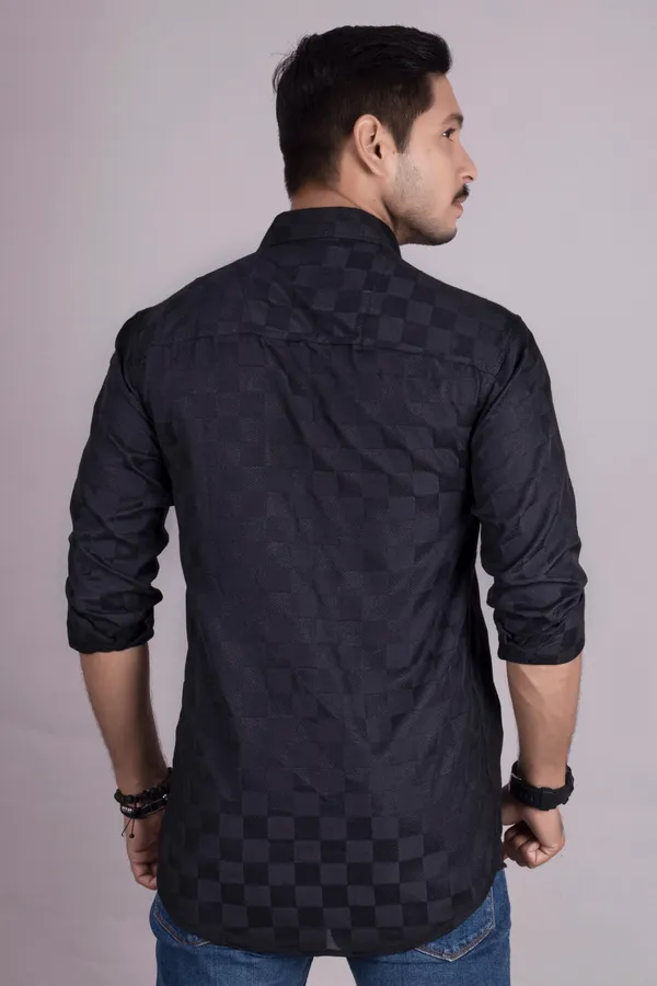 Black_Cotton_Casual_Roll_Up_Sleeve_Printed_Shirt