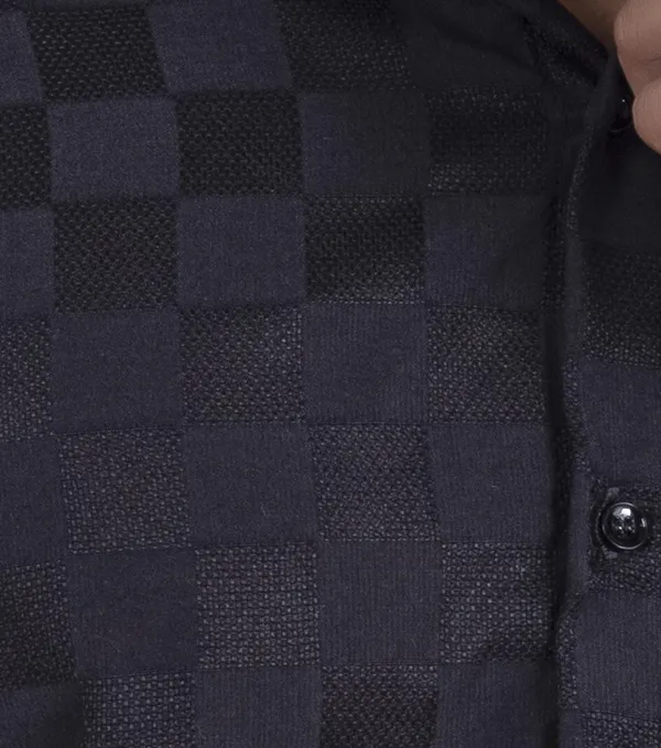 Black_Cotton_Casual_Roll_Up_Sleeve_Printed_Shirt