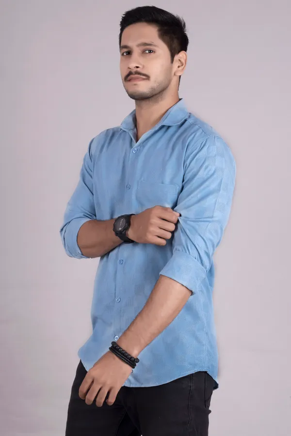 Firozi_Cotton_Casual_Roll_Up_Sleeve_Printed_Shirt