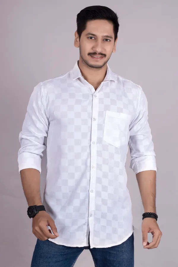 White_Cotton_Casual_Roll_Up_Sleeve_Printed_Shirt