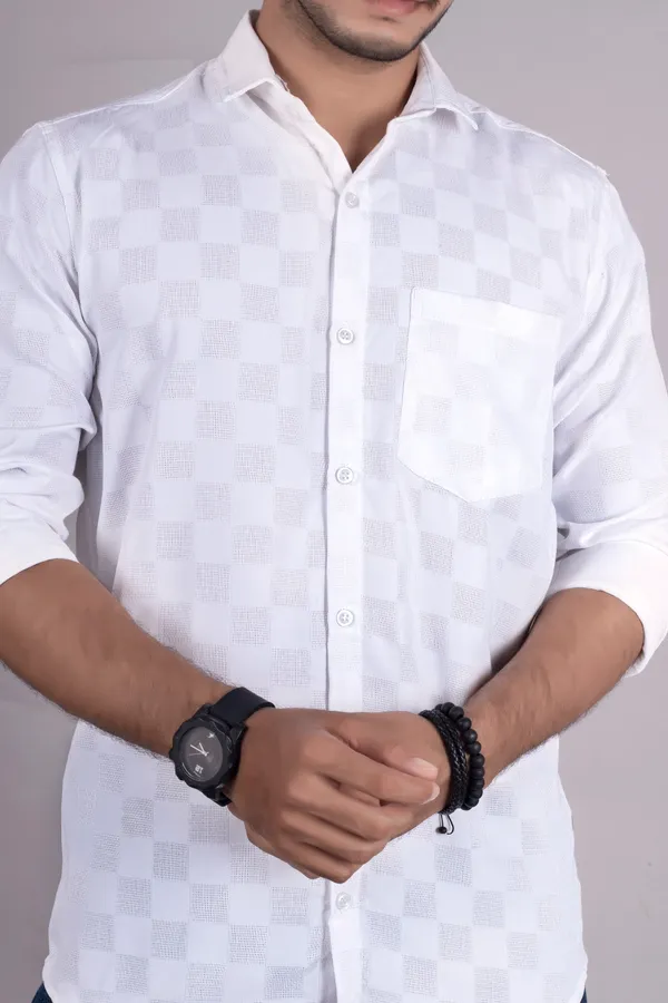 White_Cotton_Casual_Roll_Up_Sleeve_Printed_Shirt